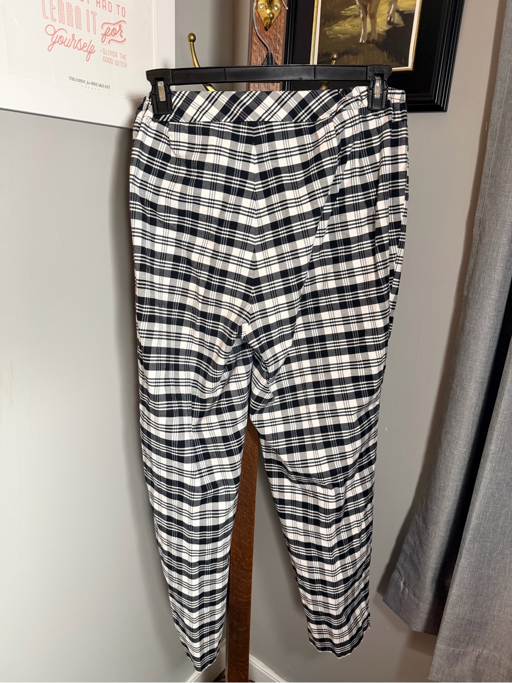 Talbots Black and White Plaid Pants - Picture 3 of 5